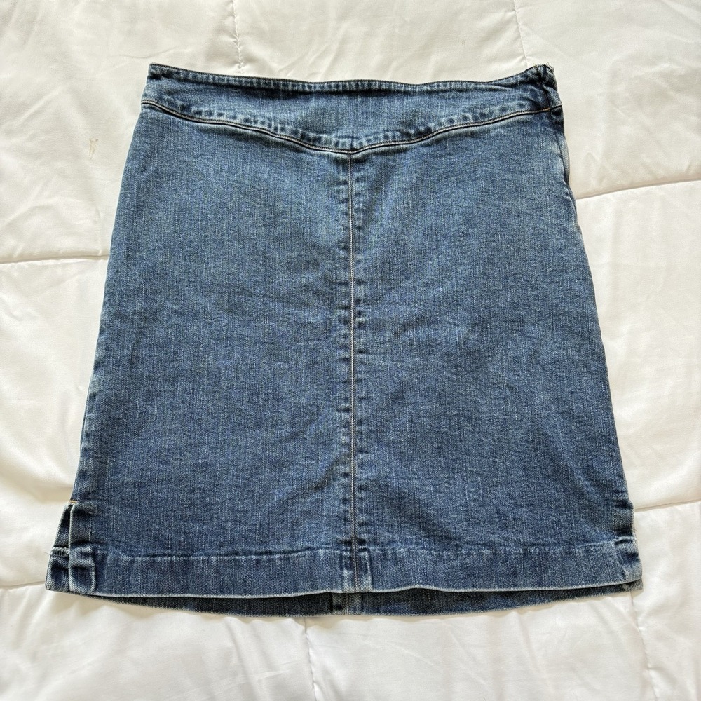 Vintage Y2K Denim Blue Jean Skirt Skort Womens 12 Cotton Grunge Feminine Dainty